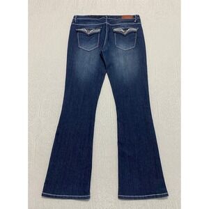 Vigold Boot Cut Jeans Women's Size 10 Blue Flap‎ Embroidered Pockets